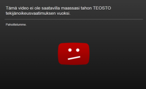 Tämä video ei ole saatavilla maassasi tahon TEOSTO tekijänoikeusvaatimuksen vuoksi.