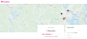 Kartallinen toimitussivu, kun lähetin seuraava osoite on tilaaja itse